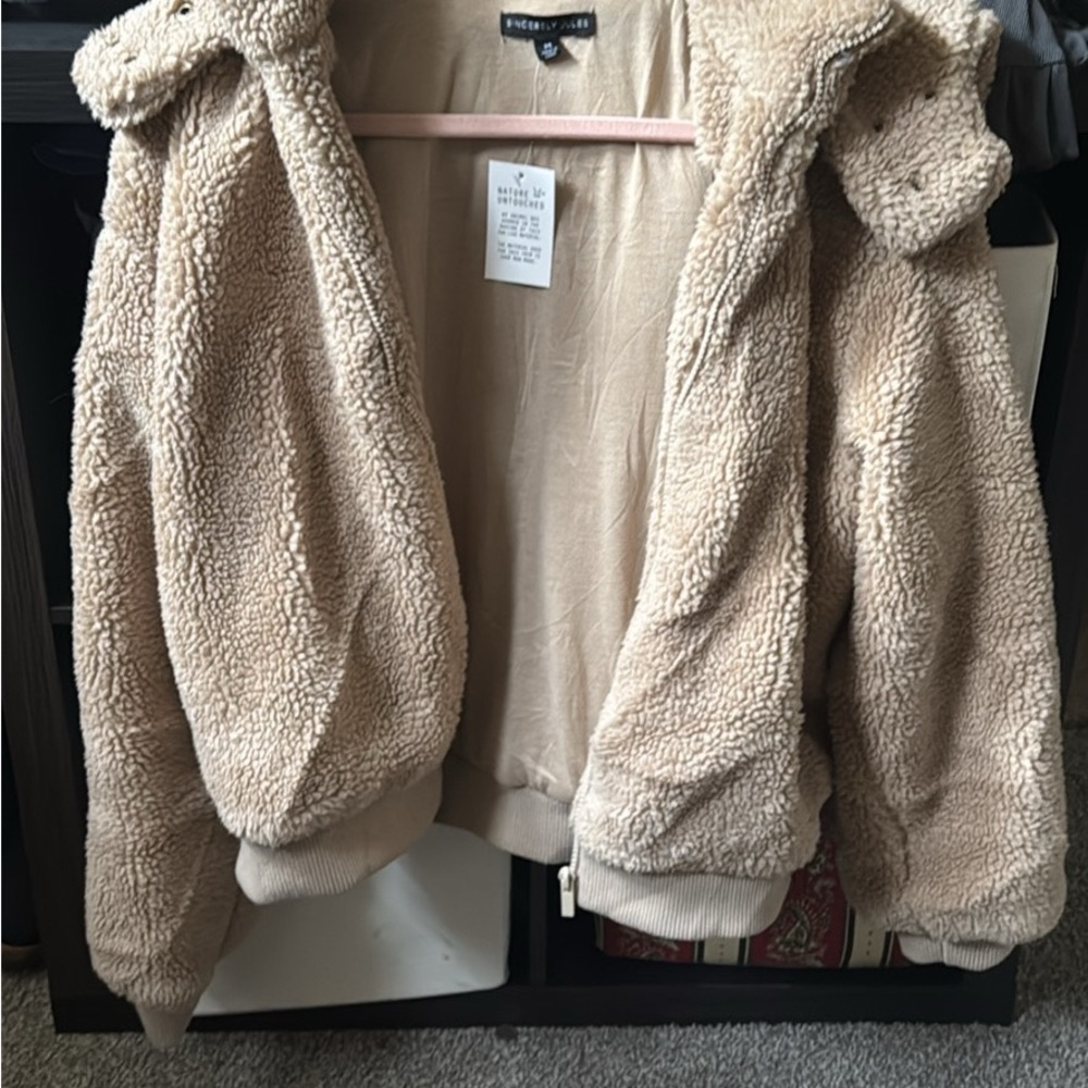 Sincerely Jules Cream Teddy Jacket